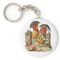Happy Easter Hens Keychain