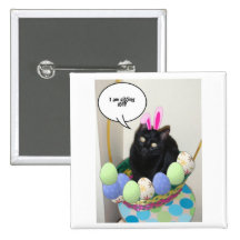Happy Easter Kitty Buttons