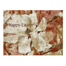 Happy easter magnolia postcard