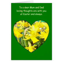 Happy Easter Mum And Dad Card - Daffodils