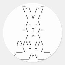 Happy Easter Rabbit Round Stickers