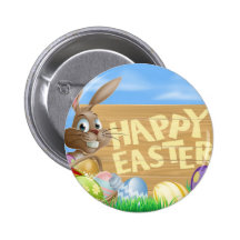 Happy Easter Sign Pinback Button