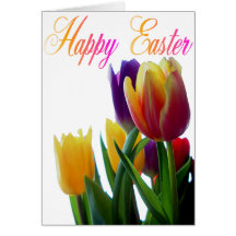 Happy Easter Tulips Greeting Cards
