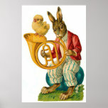 Happy Easter With French Horn Posters