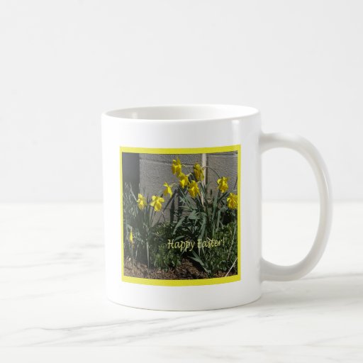 Happy Easter Yellow Easter Flags Lilies Mugs
