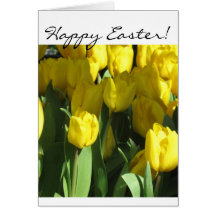 Happy Easter Yellow Tulips greeting card