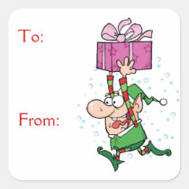 Happy Elf with Presents stickers