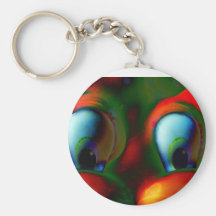 Happy Eyes Solarised Crazy Red Green Key Chains