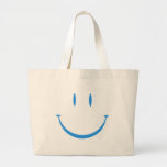 Happy Face: Blue Canvas Bags