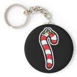 happy face candy cane keychains