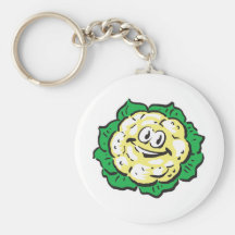 happy face cauliflower keychain