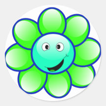 Happy Face Flower Stickers