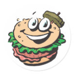 happy face hamburger sticker