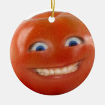 Happy Face Smiling Tomato Christmas Tree Ornaments