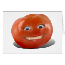 Happy Face Smiling Tomato Greeting Card