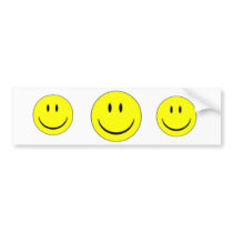 Happy Face Sticker Label Bumper Sticker