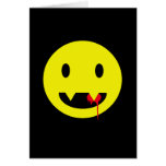 Happy Face with Fangs and Blood Tshirts cards