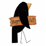 happy fall black crow photo sculptures