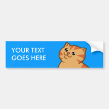 Happy Fat Orange Cat Bumper Sticker