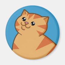 Happy Fat Orange Cat Refrigerator Magnets