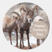 Happy Father's Day Bighorn Sheep Sticker