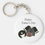 Happy Father's Day (football - black) Keychain