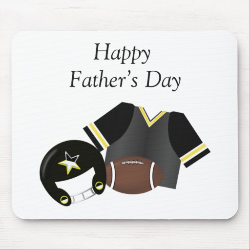 Happy Father's Day (football - black) Mousepads