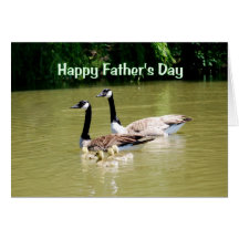 Happy Father's Day Goose Family Card