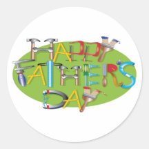 Happy Fathers Day Round Stickers
