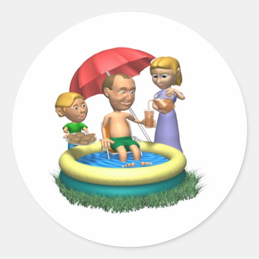 Happy Fathers Day Round Stickers