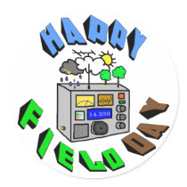 Happy Field Day Ham  Radio Stickers