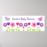 Happy Flowers & Butterflies Poster/Banner