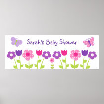 Happy Flowers & Butterflies Poster/Banner