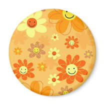 Happy Flowers Fridge Magnets