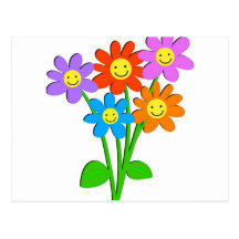 Happy Flowers Post Cards
