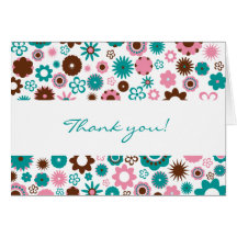 Happy Flowers Thank You Card