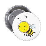 Happy Flying Baby Bee Insect Pinback Button