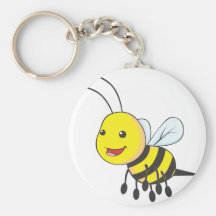 Happy Flying Bee Insect Keychains