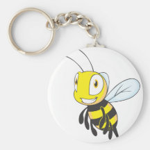 Happy Flying Bee Keychain