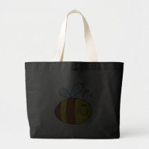 happy flying honeybee honey bee cartoon canvas bags