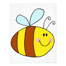 happy flying honeybee honey bee cartoon personalized invites