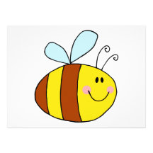 happy flying honeybee honey bee cartoon custom invite