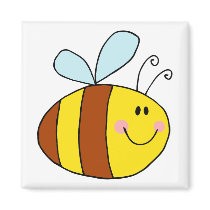happy flying honeybee honey bee cartoon refrigerator magnets
