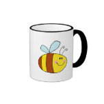 happy flying honeybee honey bee cartoon mug