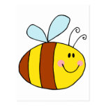 happy flying honeybee honey bee cartoon post cards