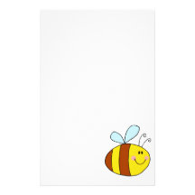 happy flying honeybee honey bee cartoon customized stationery