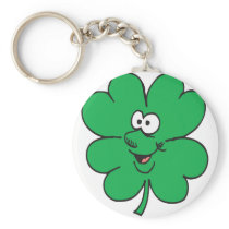 Happy Four Leaf Clover Keychain