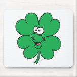 Happy Four Leaf Clover mousepads
