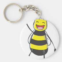 Happy Friendly Bee Saying Hi to You Key Chains
