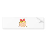 happy girl portrait cartoon bumper stickers
